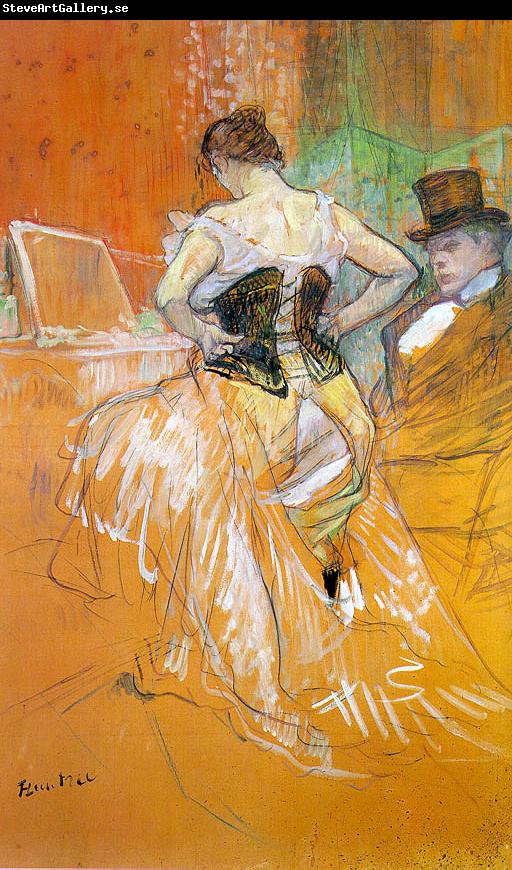  Henri  Toulouse-Lautrec Woman in a Corset (Study for Elles)